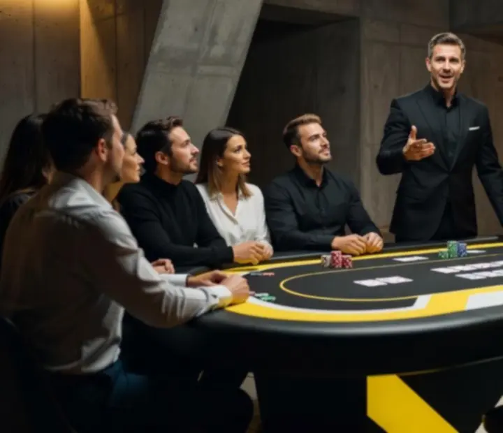 Hostitel vede pokerový večer u stolu v Brnoriva